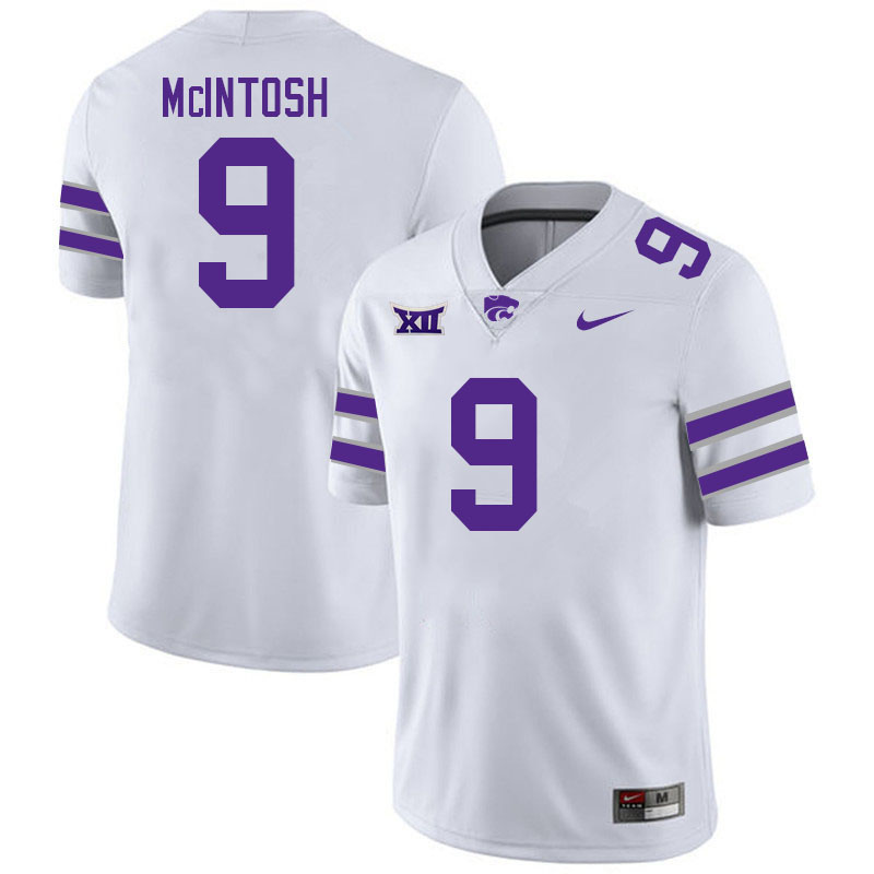 #9 Donovan McIntosh Kansas State Wildcats Fotball Jerseys Stitched Sale-White